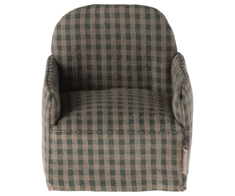 Maileg stoel muis green checker 3+