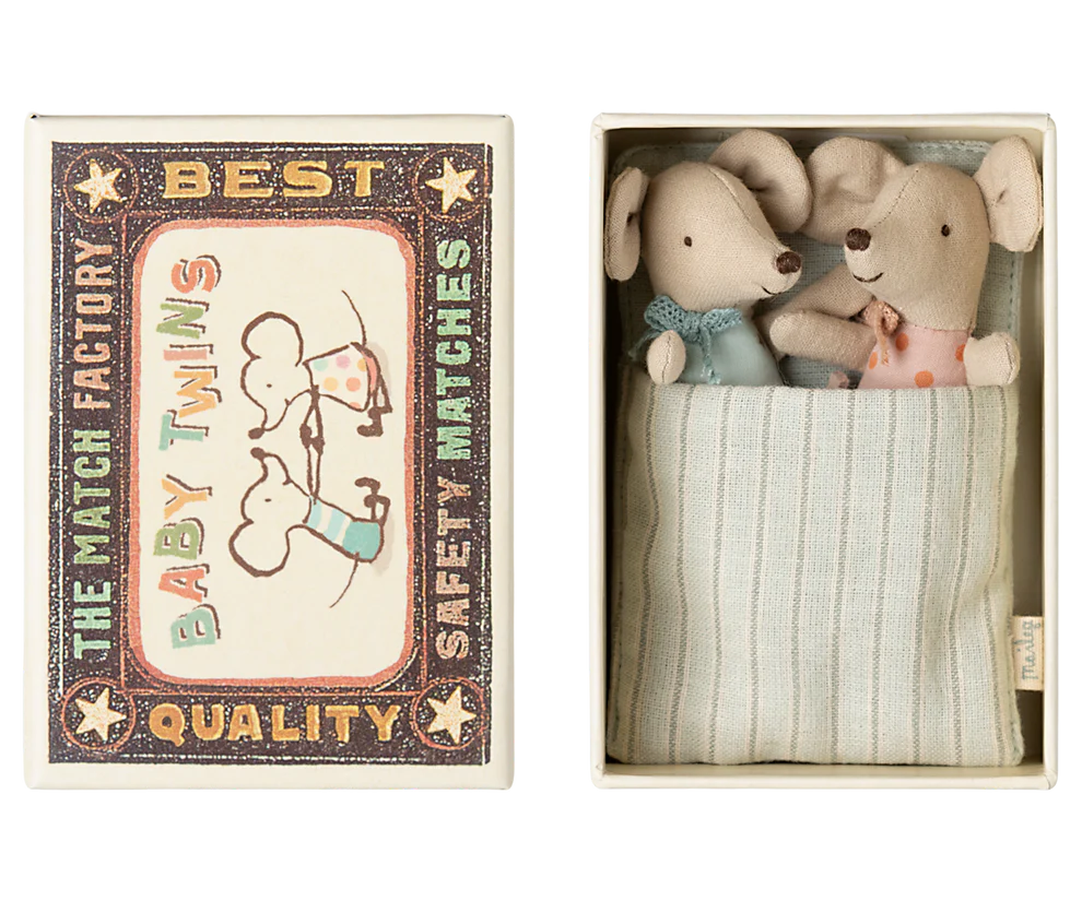Maileg muisjes Twins Baby mice in matchbox 3+