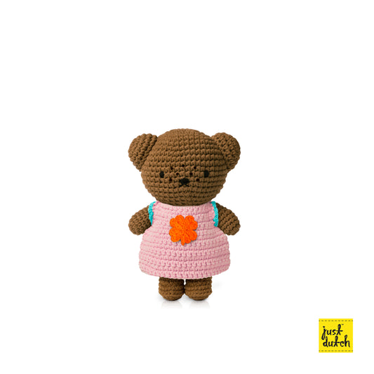 Just Dutch barbara handmade en haar pastel roze clover jurk