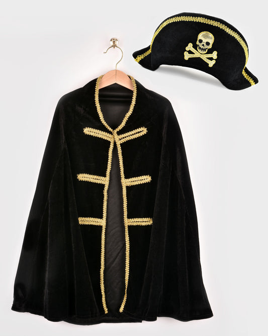 Dengodafen verkleedset piraat cape en hoed 3+