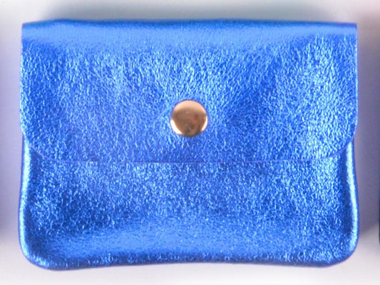 Giuliano portemonnee metallic blauw