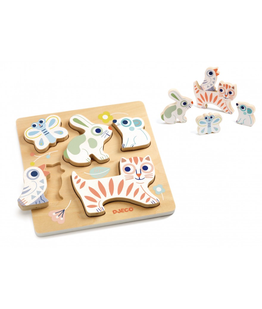 Djeco puzzel hout BabyAnimali +12m
