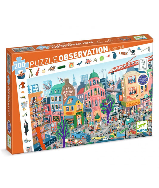 Djeco zoekpuzzel en poster La Ville 6+