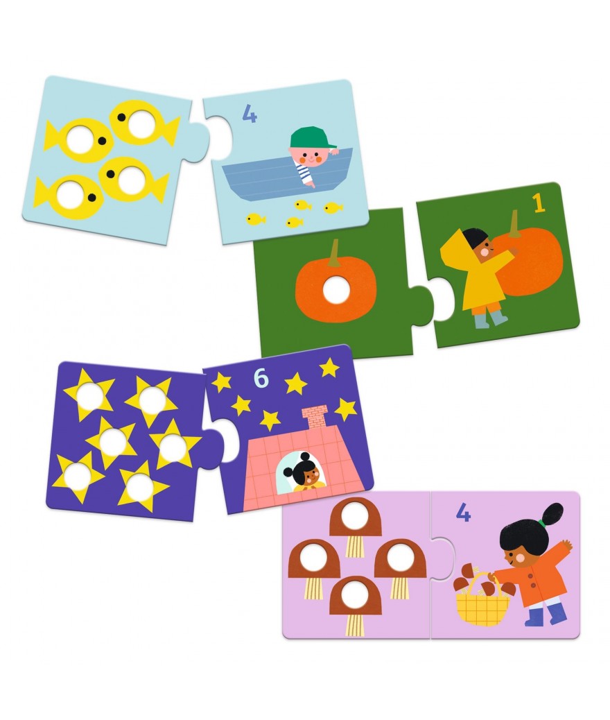 Djeco puzzel duo eerste cijfers 2+