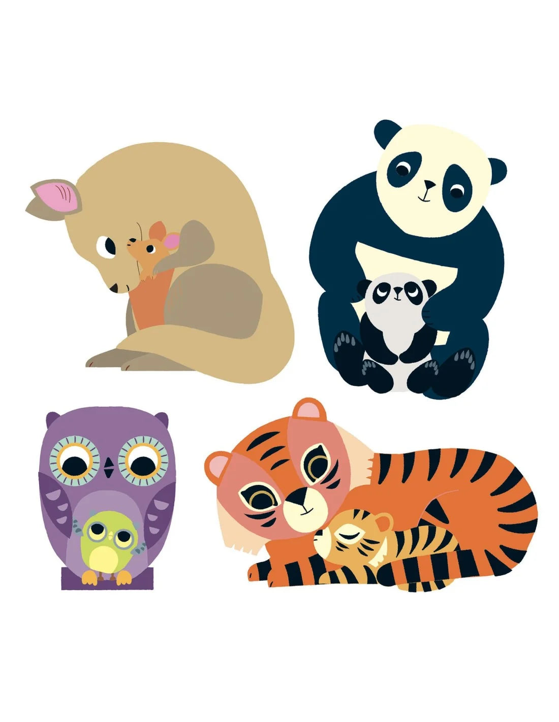 Djeco stickers dierenmoeders met babies +18m