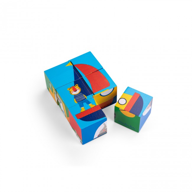 Moulin Roty Puzzel met 6 blokjes Les Popipop +18m