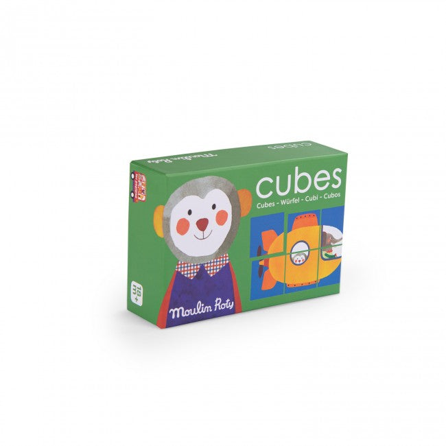 Moulin Roty Puzzel met 6 blokjes Les Popipop +18m