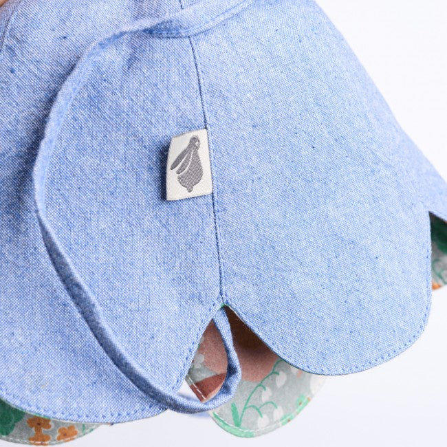 Moulinroty zonnehoedje Jody chambray 6 mnd