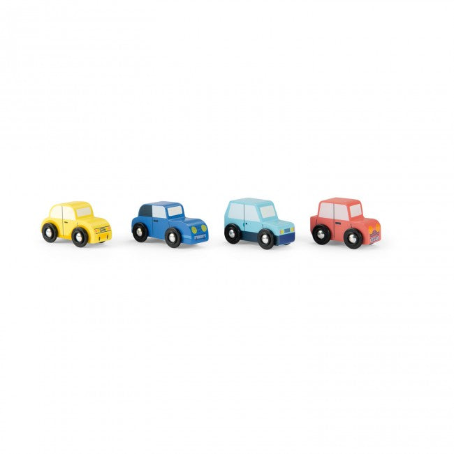 Moulin Roty Set van 4 houten auto's Avenue du Moulin 2+
