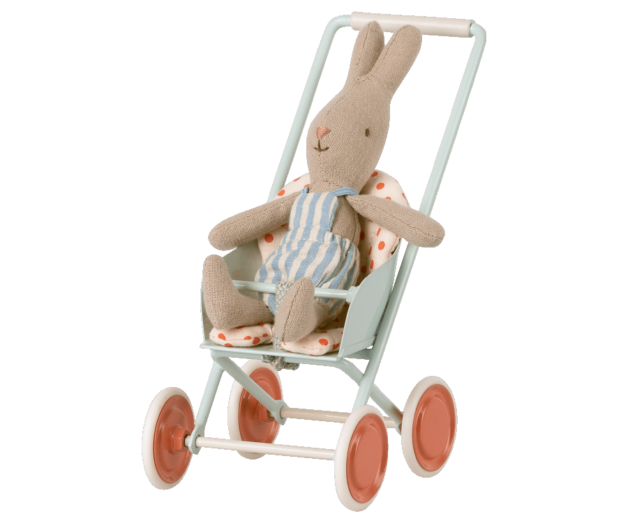 maileg poppenwagen stroller micro sky blue