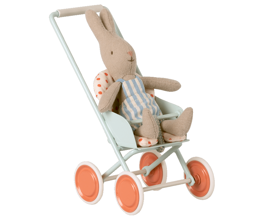 maileg poppenwagen stroller micro sky blue