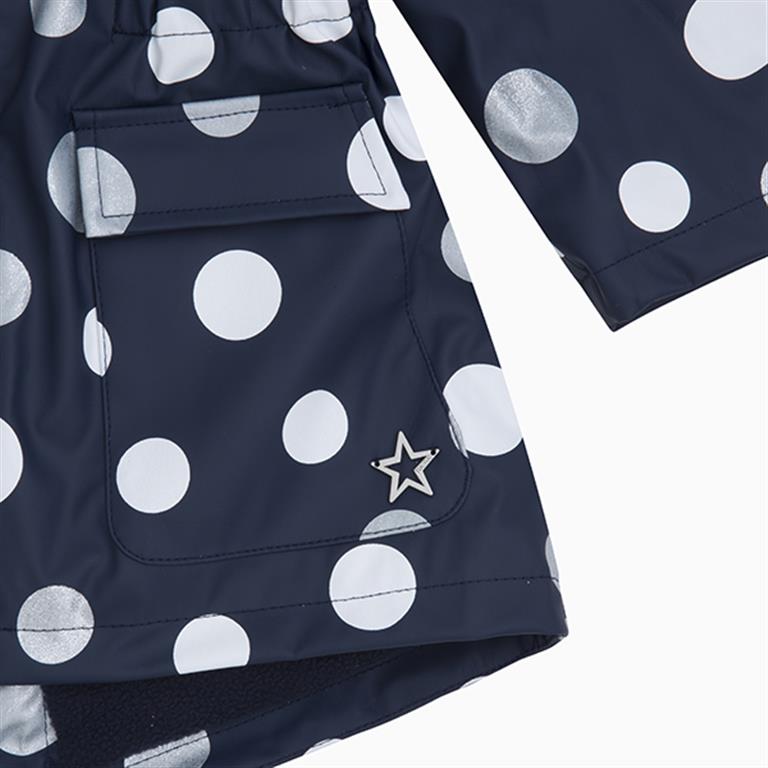 Tuctuc regenjas stippen blauw glitter