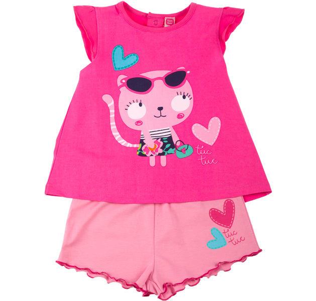 tuctuc pyjama set met tas retro flowers 116