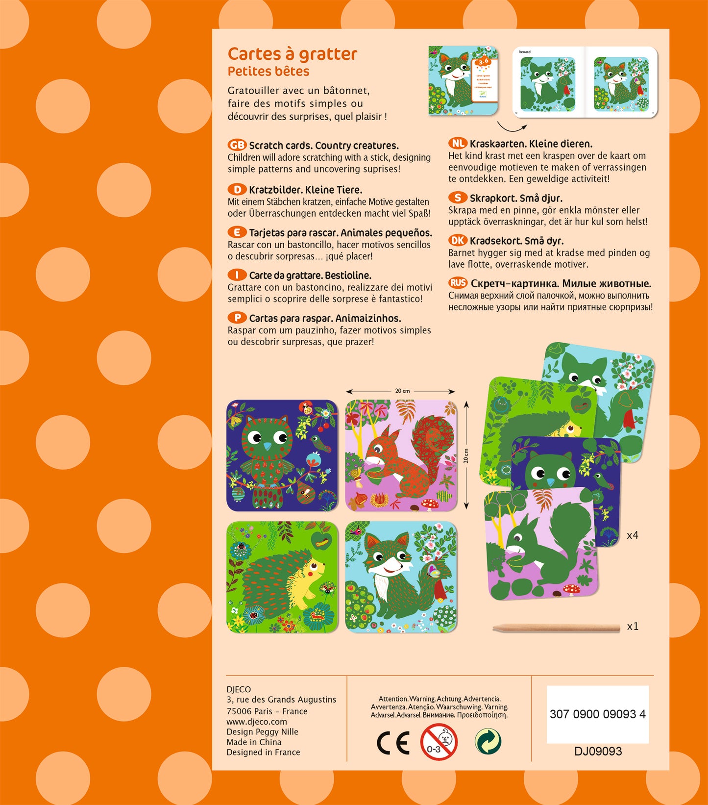 Djeco krasplaten kleine dieren 3+