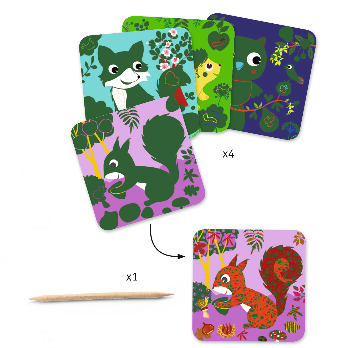 Djeco krasplaten kleine dieren 3+