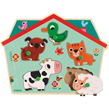 djeco puzzel met geluid ouaf woof 18m+