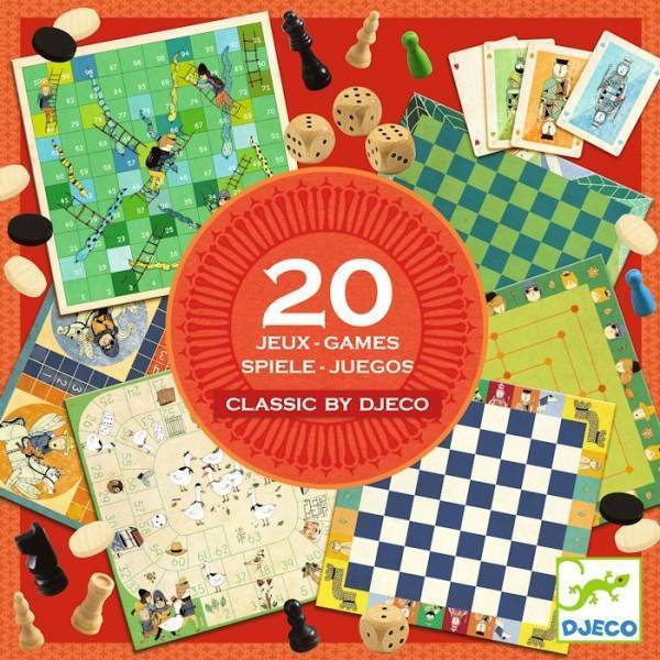 djeco speldoos classic box 20 spelletjes in een 6+