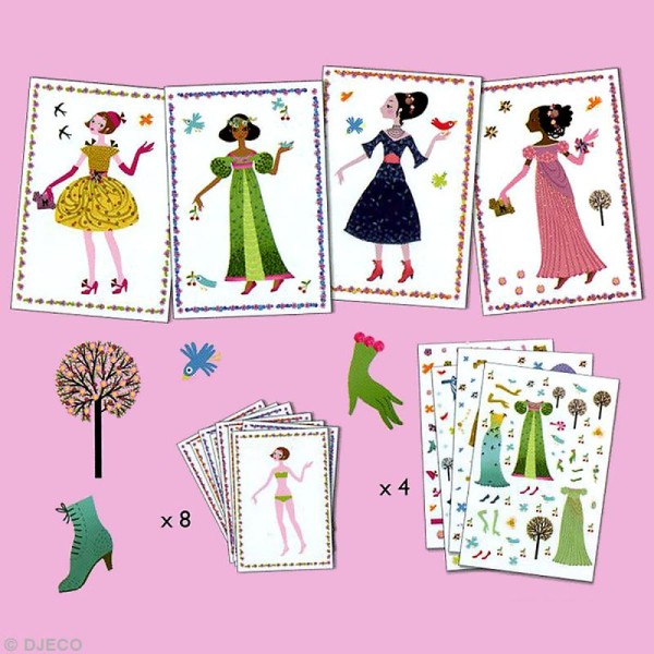 djeco stickers robes des 4 saisons 4+