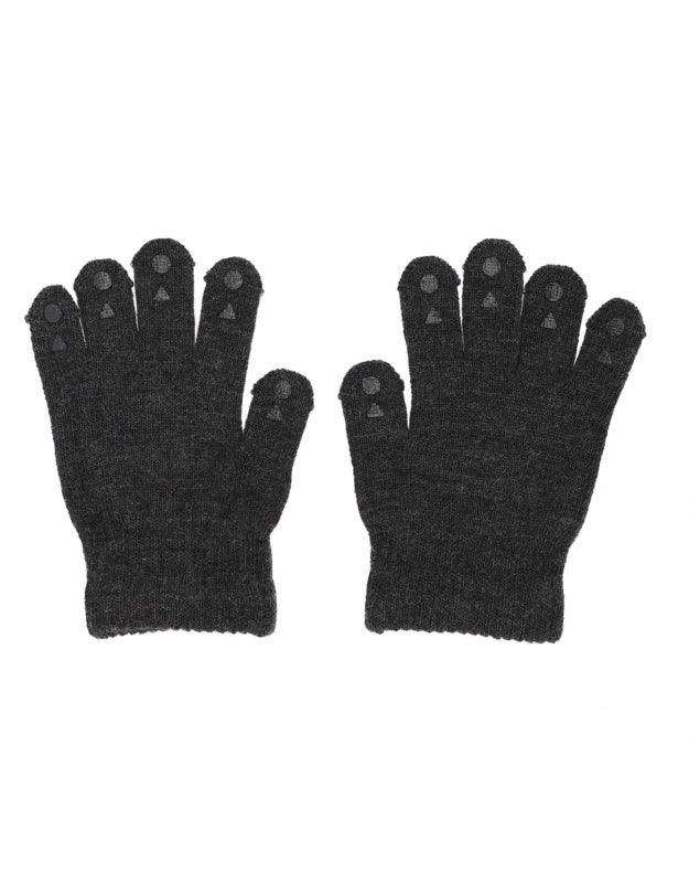 gobabygo antisliphandschoenen wol dark grey melange
