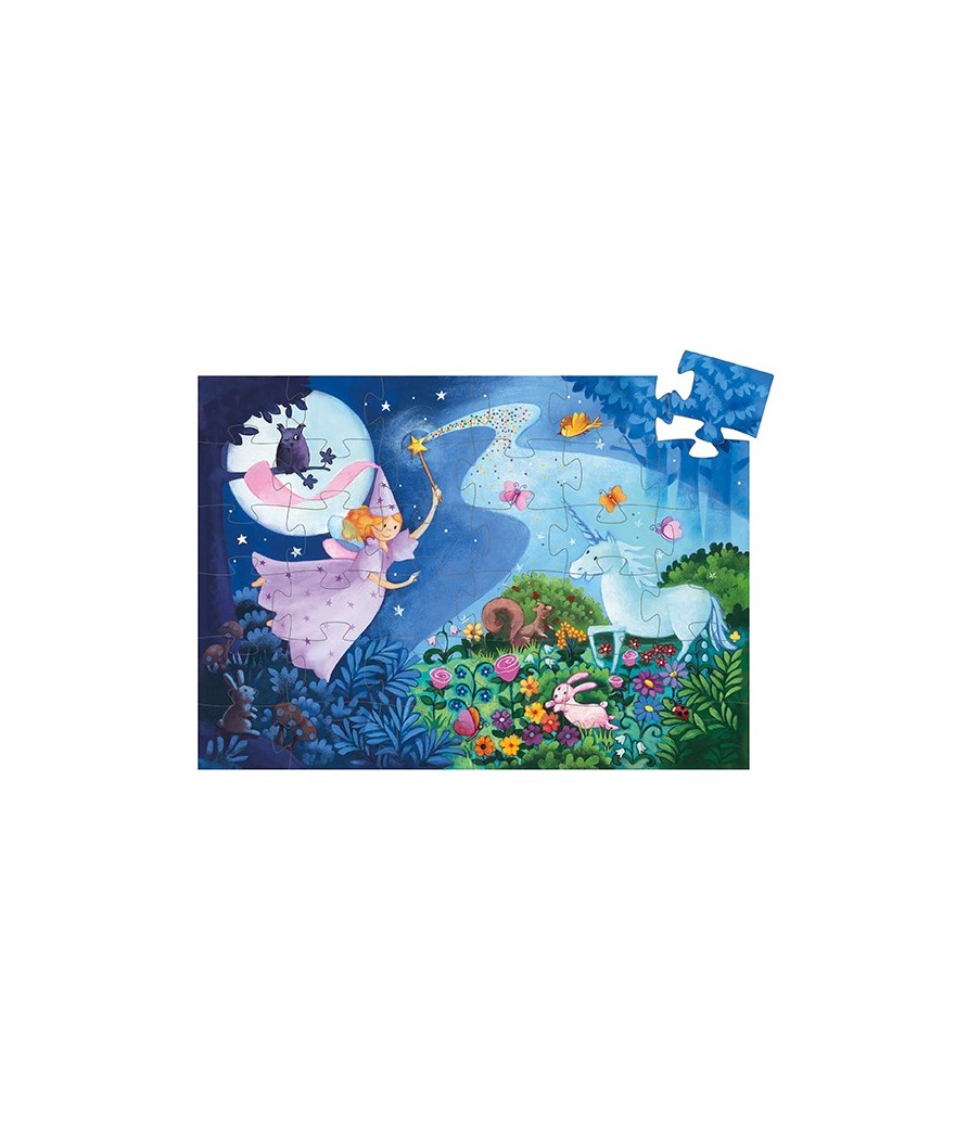 djeco puzzel la fée et la licorne 4+