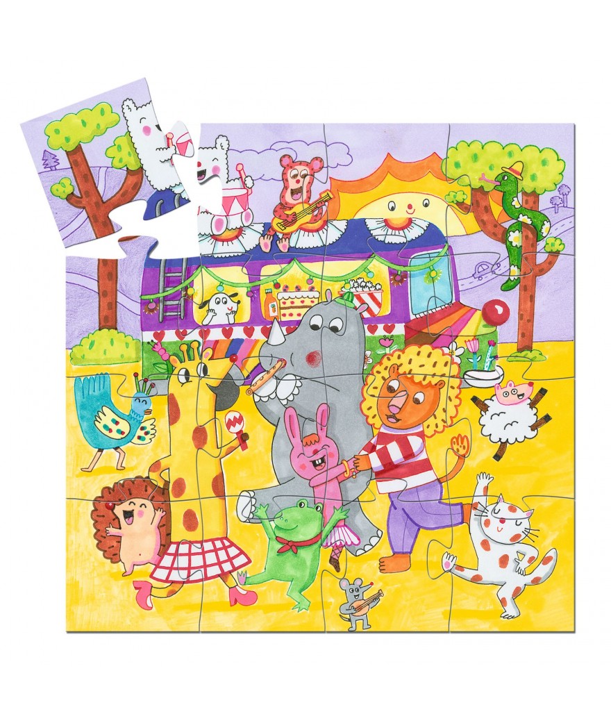 Djeco puzzel le bus arc en ciel 3+