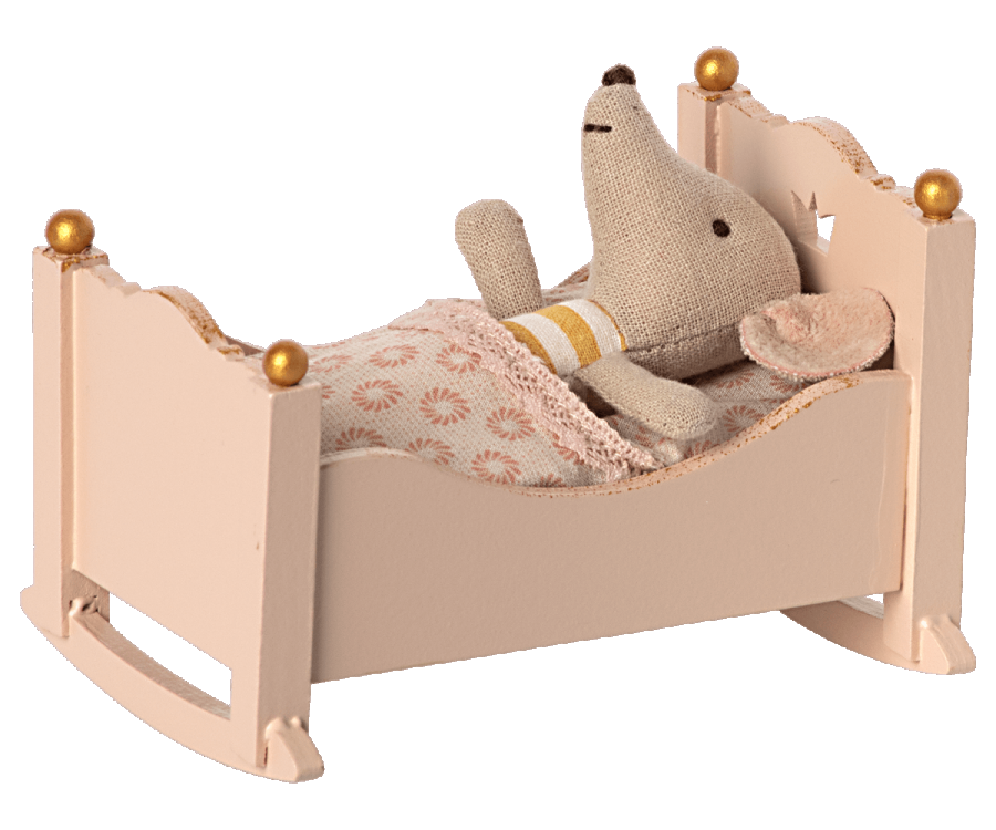 Maileg wieg babymuis rose 3+