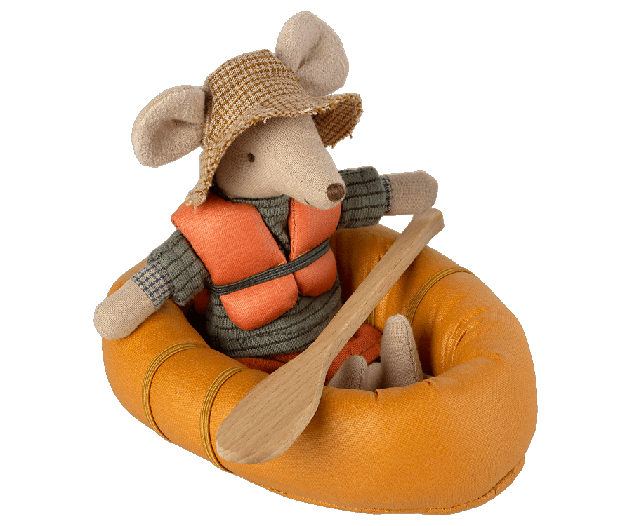 Maileg rubber boat for mouse dusty yellow 3+