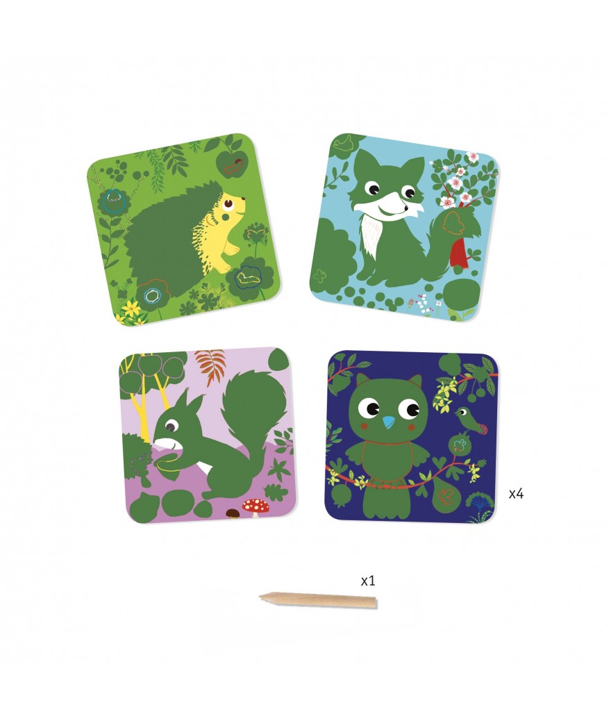 Djeco krasplaten kleine dieren 3+