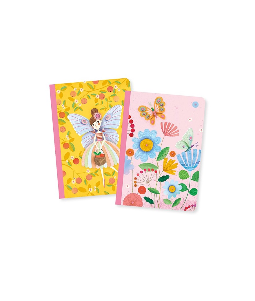 Djeco notebook set Rose - 2 carnets