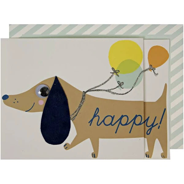 Meri Meri wenskaart Sausage Dog