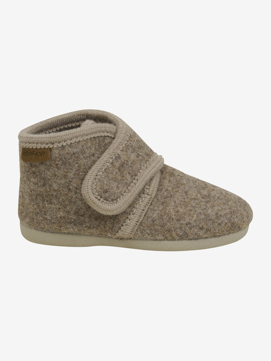 Enfant sloffen wol walnut melange