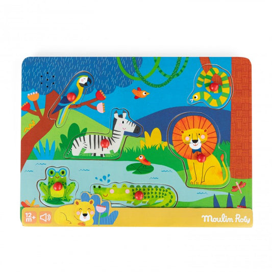 Moulin Roty geluidenpuzzel Dieren Les Toupitis 1+