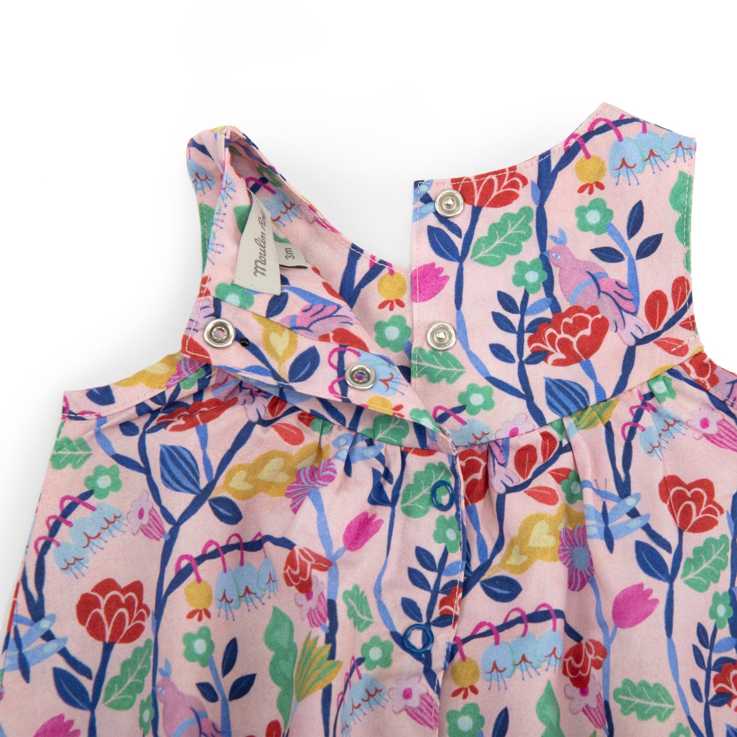 Moulinroty romper Noelie roze bloemenprint 74