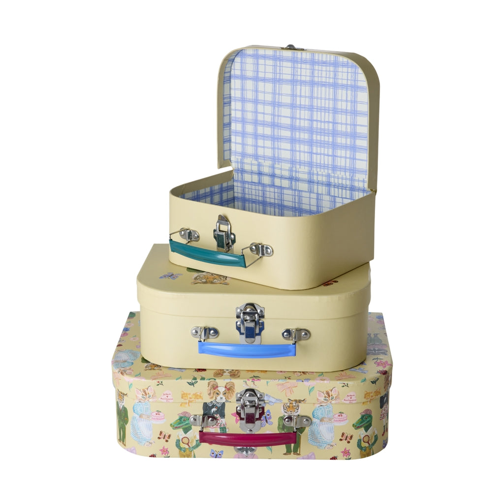 Rice Karton Koffer Crème Nathalie Lété Print Set van 3