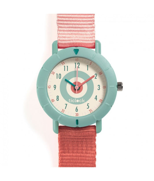 Djeco horloge pink target