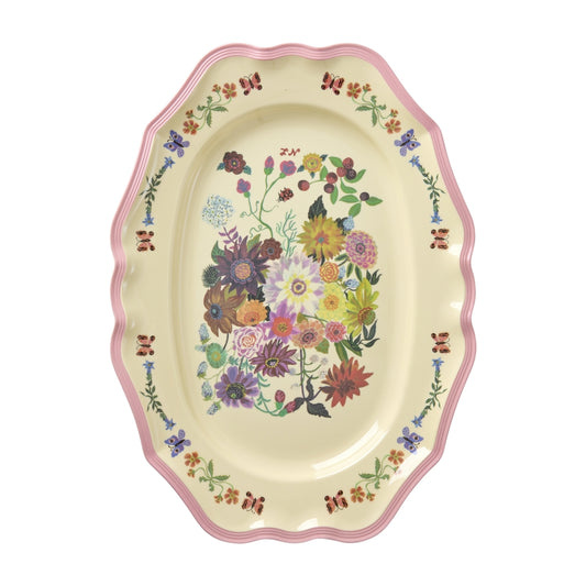 Rice Groot Vintage Serveerschotel Roze Nathalie Lété Print