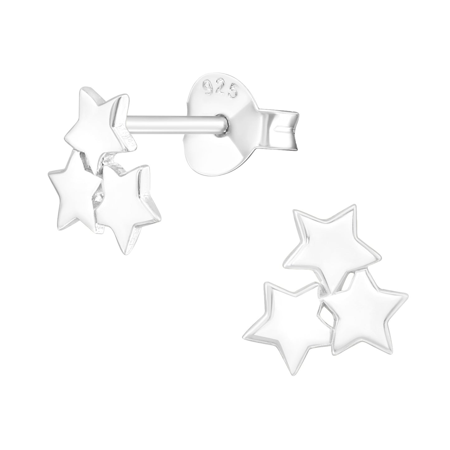 PJ oorbellen tripple ster goud of zilver