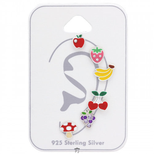 PJ oorbellen mini fruit zilver