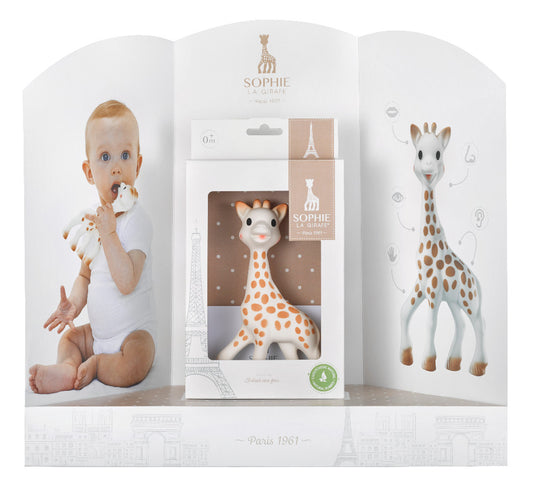 Sophie la girafe, al meer dan 50 jaar het favouriete bijtspeeltje van de allerkleinsten.