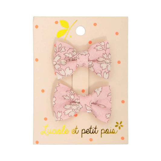 Luciole et petit pois baby haarclips paar vlinder roze