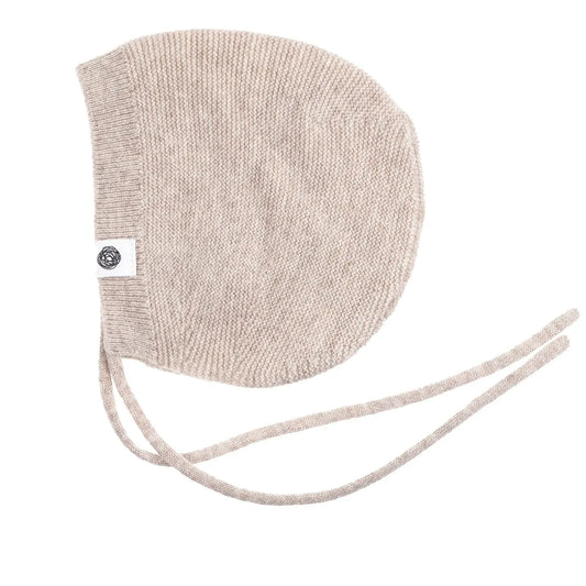 Lille Barn strikmuts merinowol garlic beige