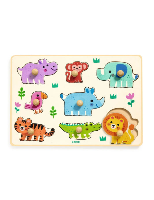 Djeco puzzel hout Hippo'n'Co 1+