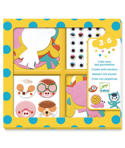 Djeco collage stickers dieren 3+