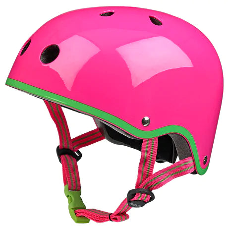Micro step helm fucsia met licht roze streep maat M 53 -57 cm