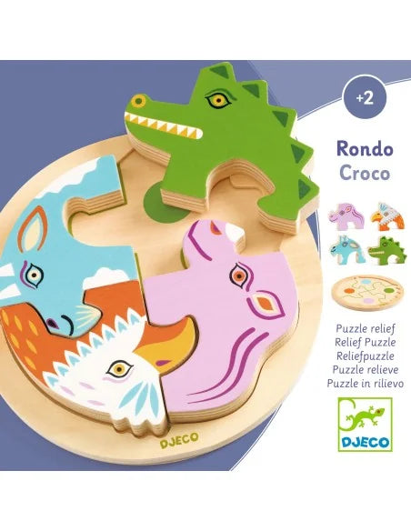 Djeco puzzel hout Rondo Croco 2+