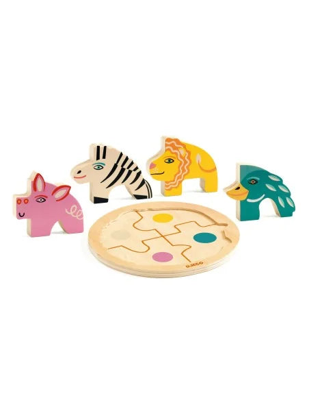 Djeco puzzel hout Rondo Leo 2+