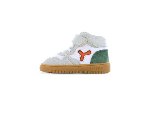 Shoesme wit grijs groen sneakertje