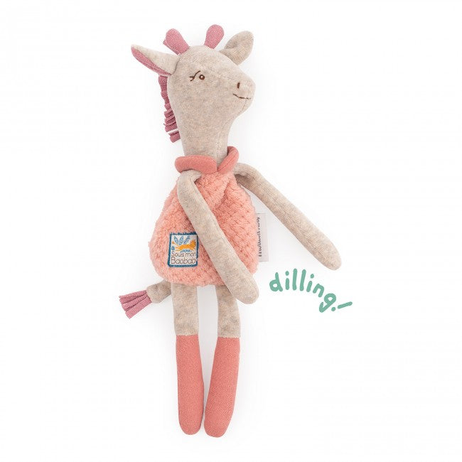 Moulin Roty rammelaar giraffe roze Sous mon baobab 0+