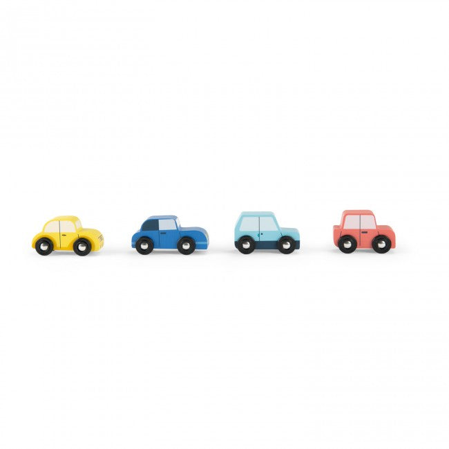 Moulin Roty Set van 4 houten auto's Avenue du Moulin 2+