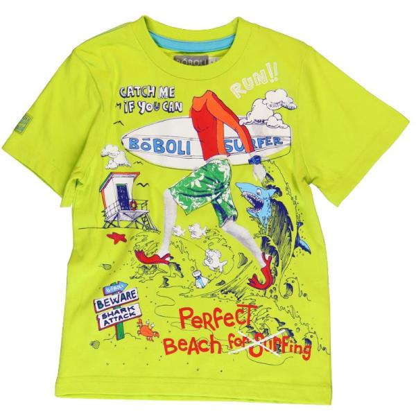 boboli t-shirt green parrot 110